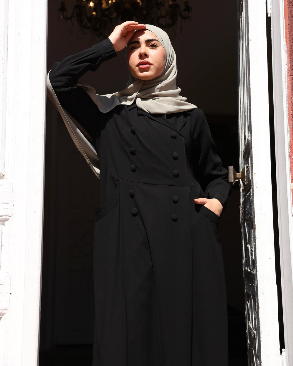 The Double-Breasted Tailored Abaya C72