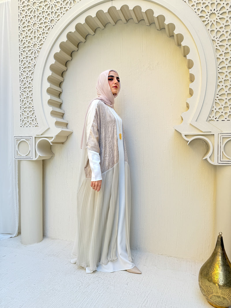Free Size Pleated Cape Beige C240
