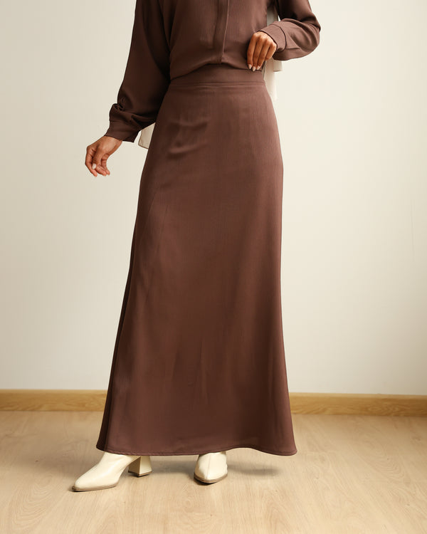 A-Line Maxi Skirt Brown C2310