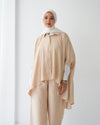 Over Sized Poncho and Pants Set Beige C11063