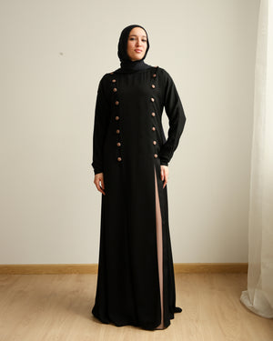 The Parallel Cafe Button Abaya C278