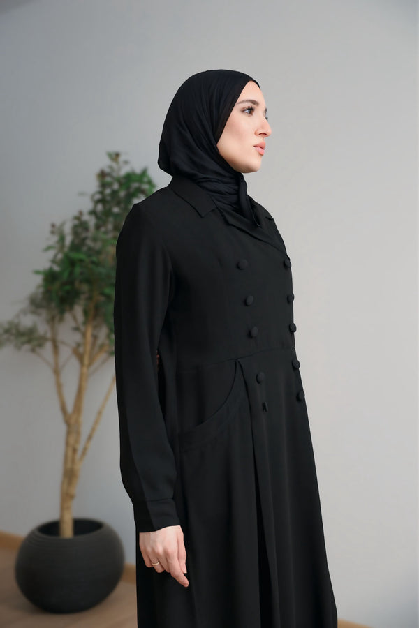 The Double-Breasted Tailored Abaya C72