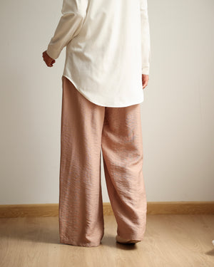Linen Blend Pants Cafe C11063
