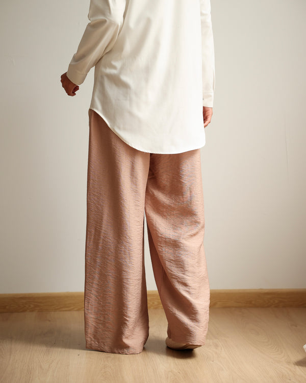 Linen Blend Pants Cafe C11063