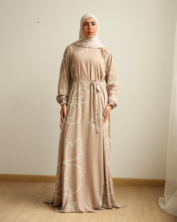 Printed Maxi Dress Rose C282
