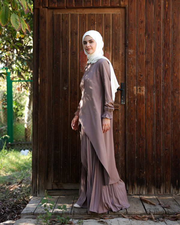 High Low Wrap Shirt Cashmere C286