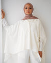 Over Sized Poncho and Pants Set Offwhite C11063