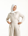 Linen Wrap Blouse Beige C155