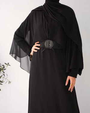 Cape Abaya With Front Belt C73