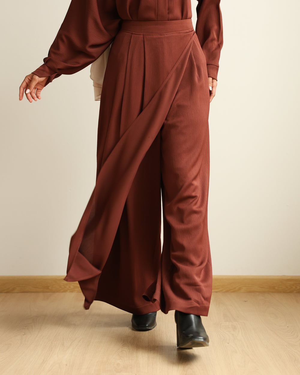 Wrap Skirt Pants Rust C284