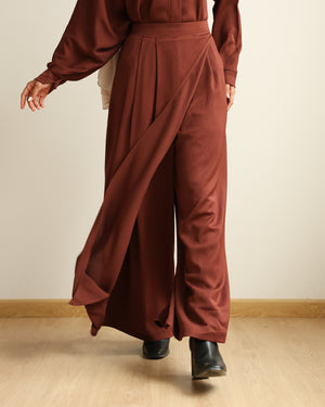 Wrap Skirt Pants Rust C284