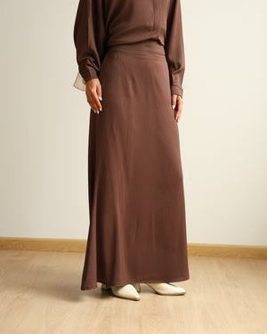 A-Line Maxi Skirt Brown C2310