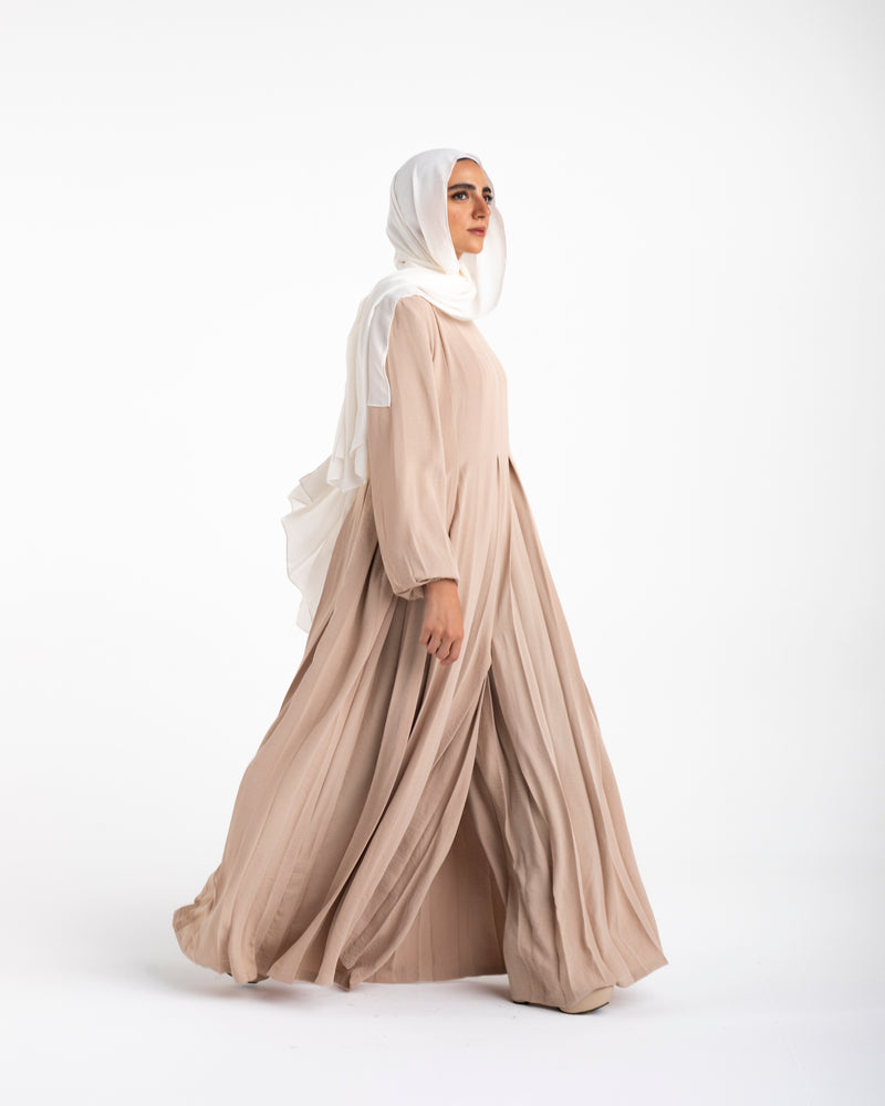 Pleated Jumpsuit Beige C150