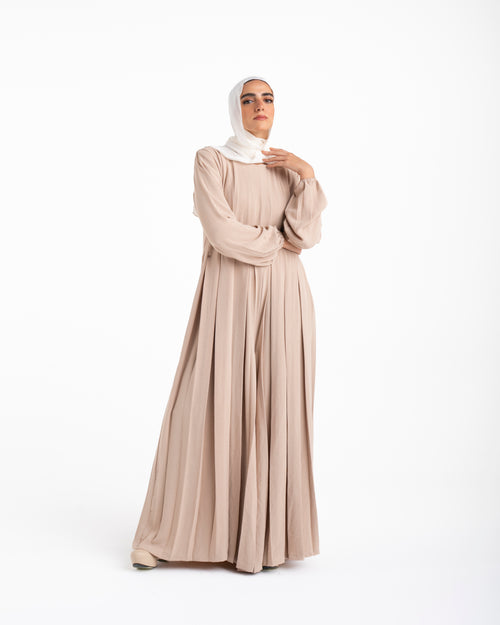Pleated Jumpsuit Beige C150
