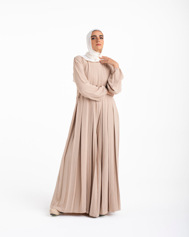 Pleated Jumpsuit Beige C150