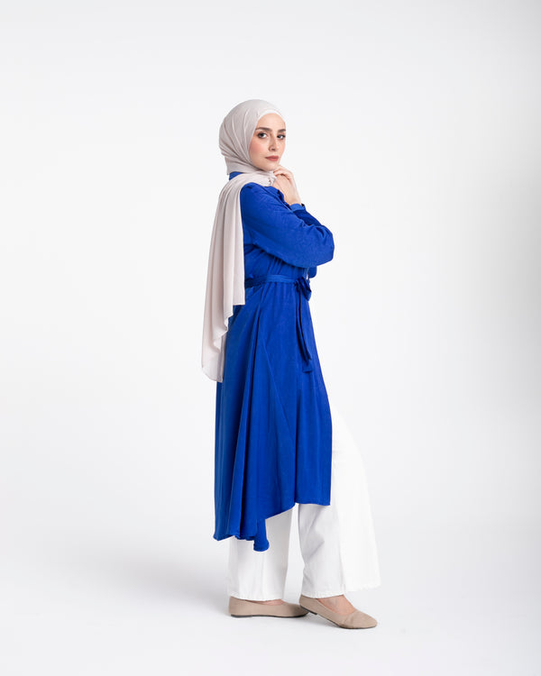 Shirt Dress With Front Buttons Royal Blue C145