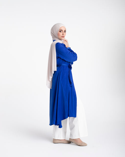Shirt Dress With Front Buttons Royal Blue C145