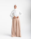 Wide Leg Pants Beige C1702