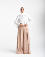Wide Leg Pants Beige C1702