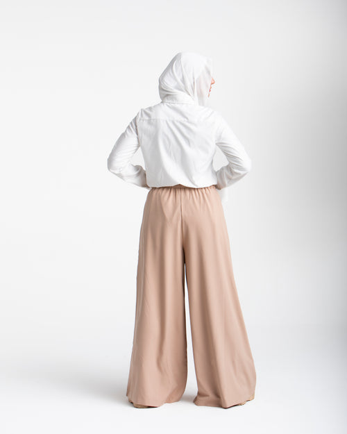 Wide Leg Pants Beige C1702