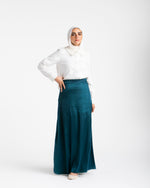 Maxi Silk Skirt Teal C1711