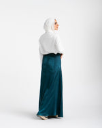 Maxi Silk Skirt Teal C1711