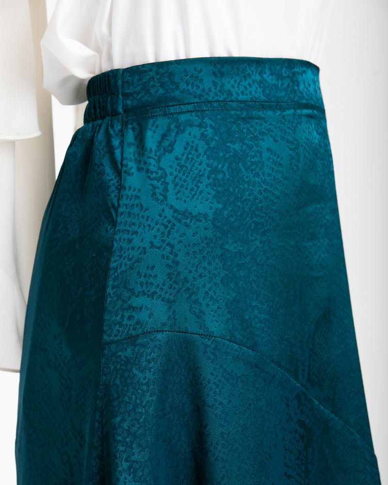 Maxi Silk Skirt Teal C1711