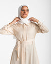 Shirt Dress With Front Buttons Beige C145