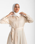 Shirt Dress With Front Buttons Beige C145