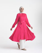 Shirt Dress With Front Buttons Hot Pink C145