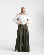Wide Leg Pants Olive C1702