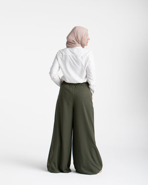 Wide Leg Pants Olive C1702