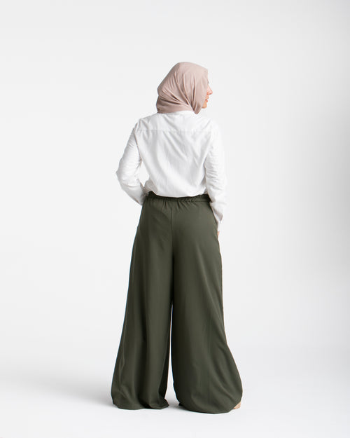 Wide Leg Pants Olive C1702