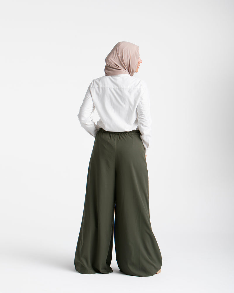 Wide Leg Pants Olive C1702
