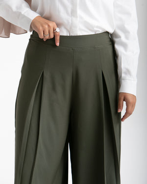 Wide Leg Pants Olive C1702