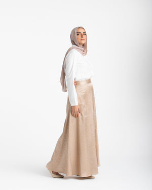 Maxi Silk Skirt Beige C1711