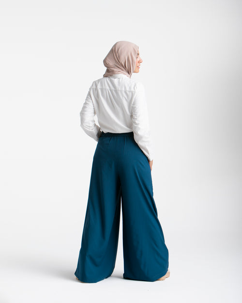 Wide Leg Pants Teal C1702