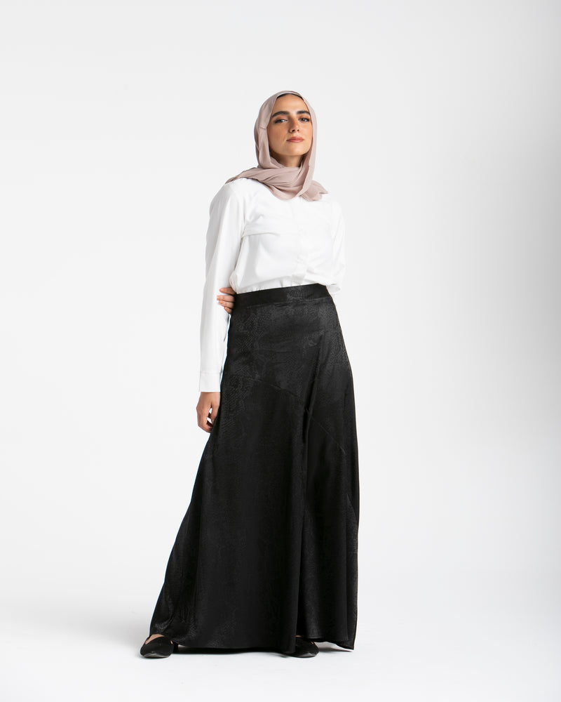 Maxi Silk Skirt Black C1711
