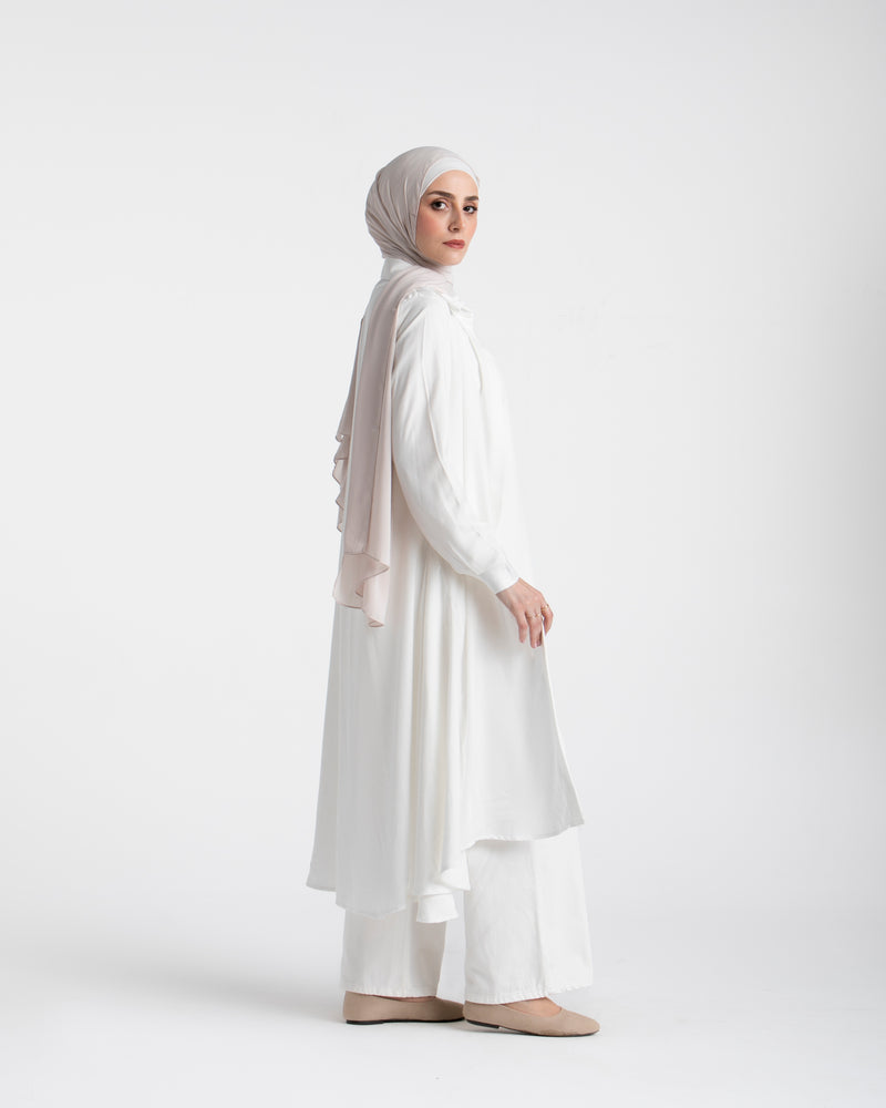 Shirt Dress With Front Buttons White C145