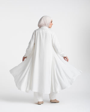 Shirt Dress With Front Buttons White C145