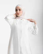 Shirt Dress With Front Buttons White C145