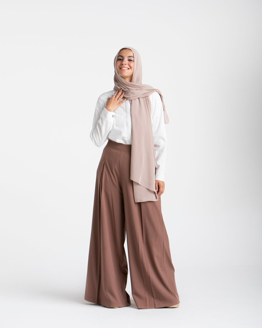 Wide Leg Pants Brown C1702