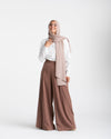Wide Leg Pants Brown C1702