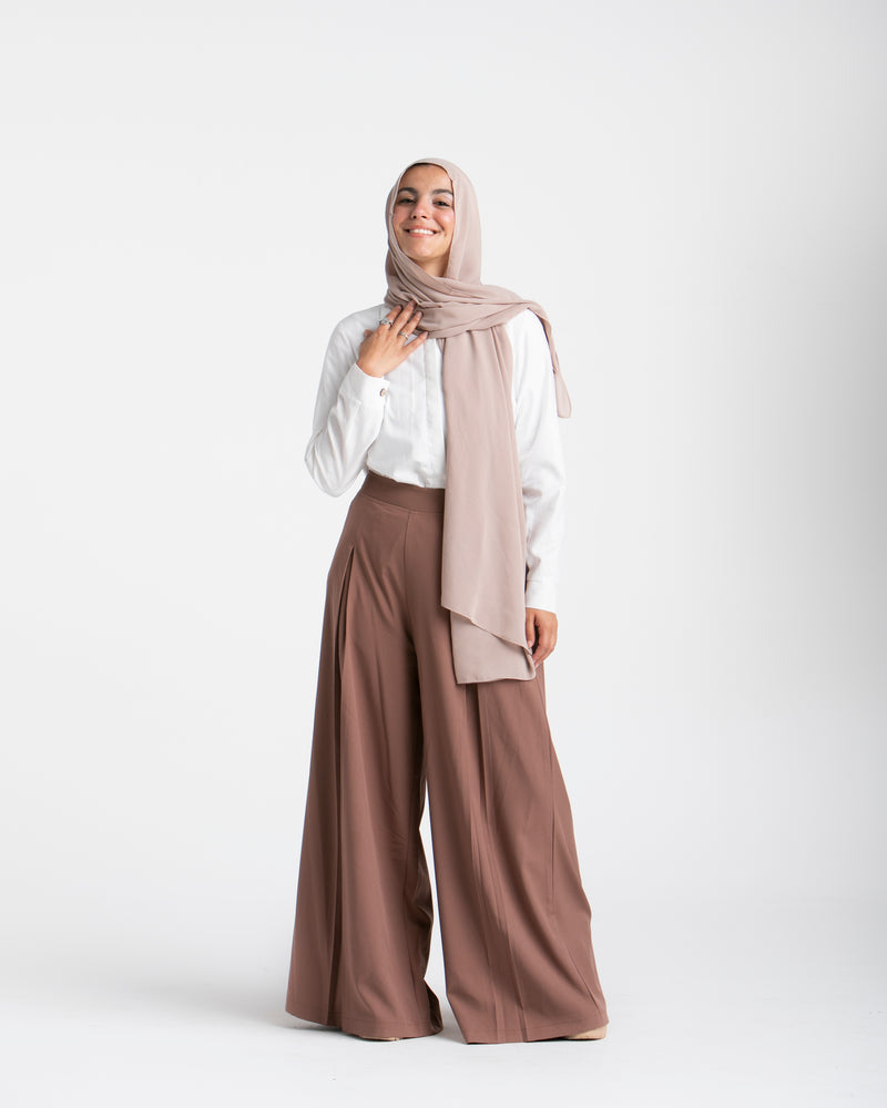Wide Leg Pants Brown C1702