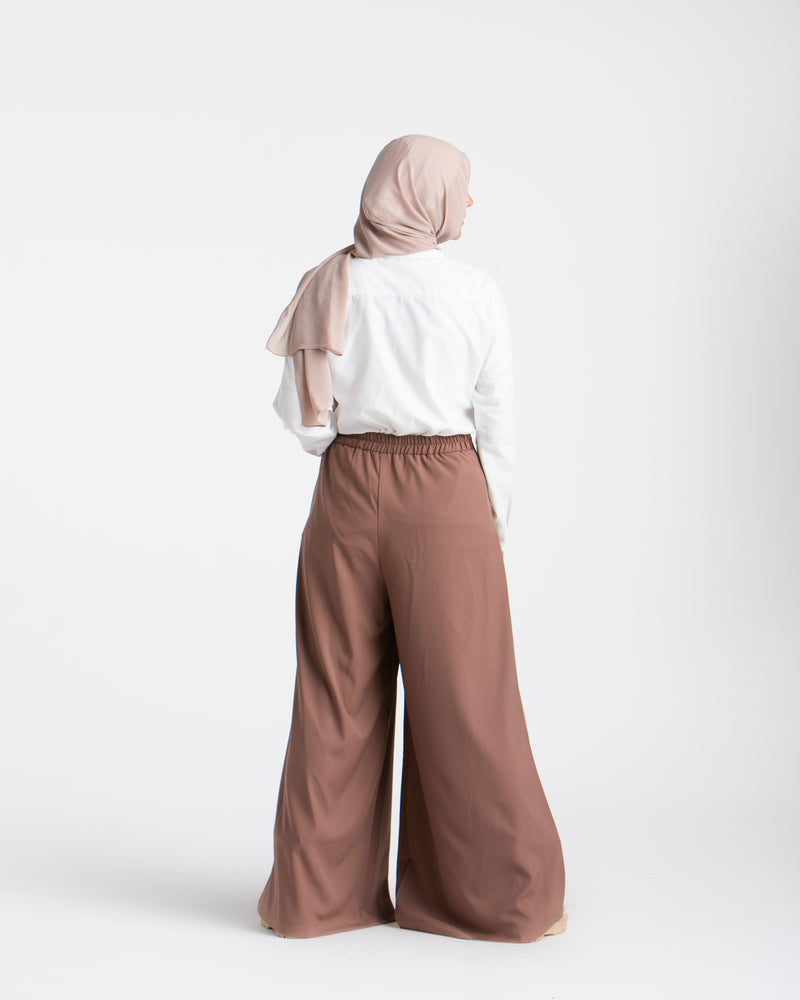 Wide Leg Pants Brown C1702