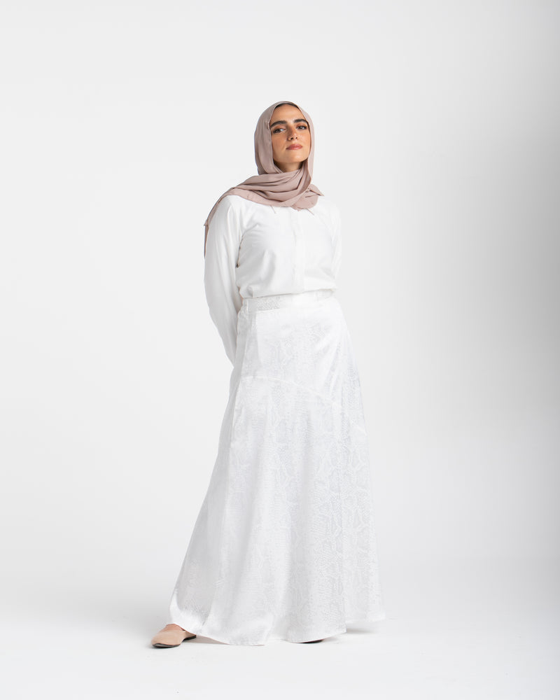 Maxi Silk Skirt White C1711