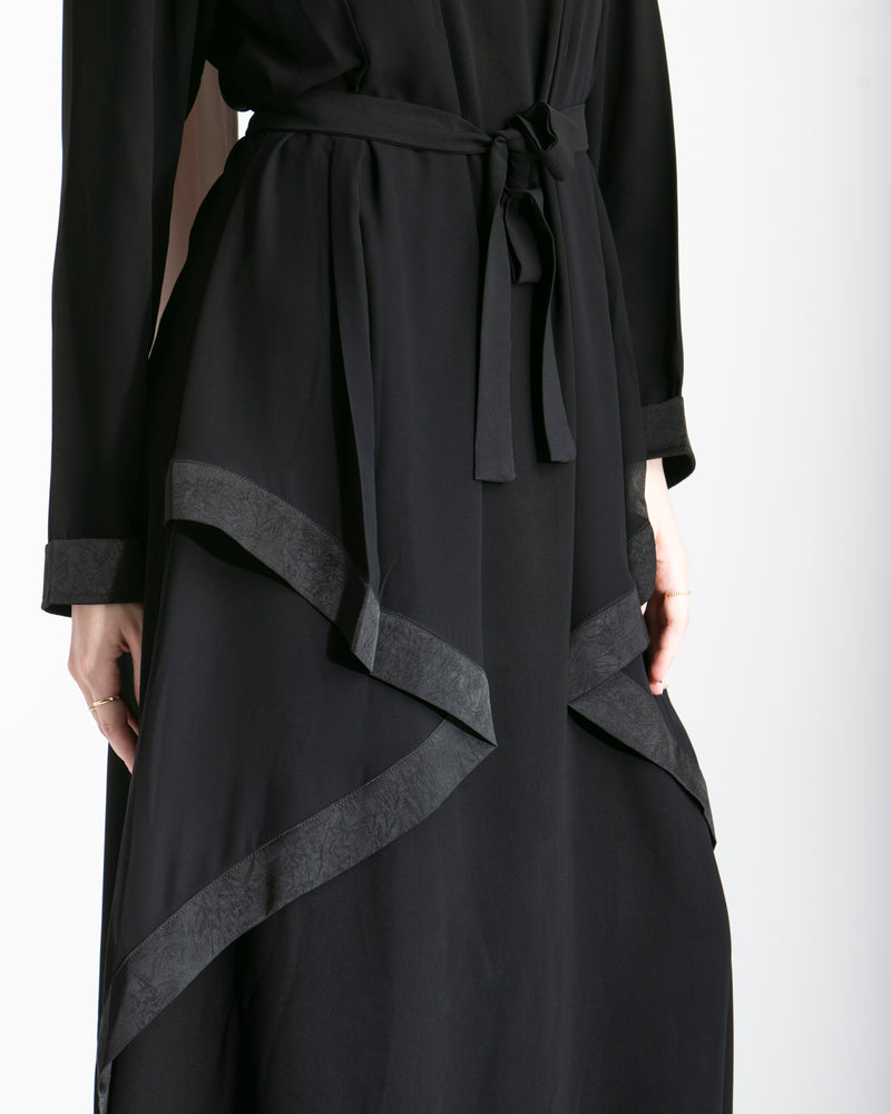 Abaya With Front Chiffon Drape C65