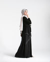 Abaya With Front Chiffon Drape C65