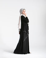 Abaya With Front Chiffon Drape C65
