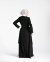 Abaya With Front Chiffon Drape C65